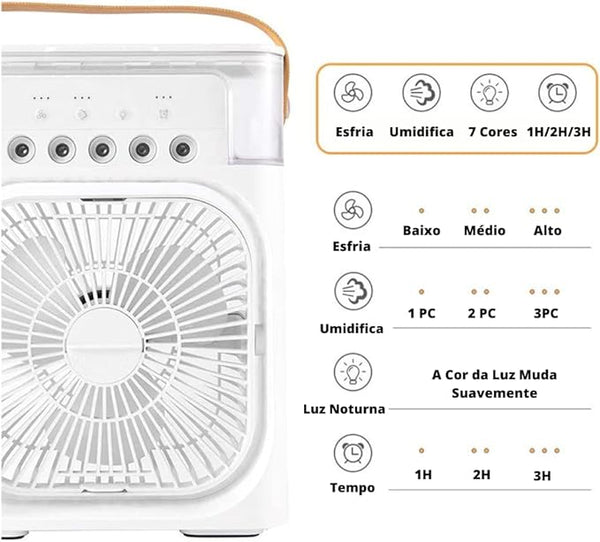 Ar Condicionado Portátil com Difusor de Aroma - 4 em 1